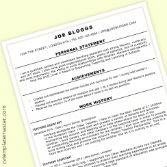 Teaching assistant CV : bold CV template (updated 2020)