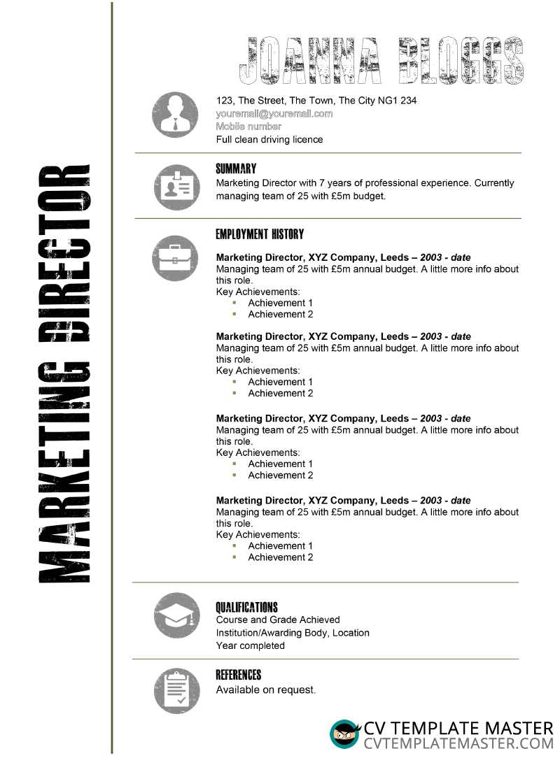 Creative black and white free CV template