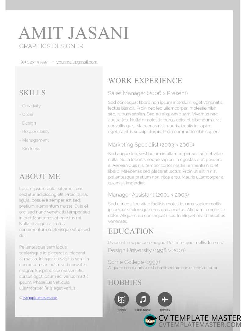 Banded CV template