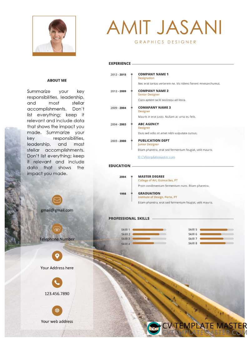 Journey Free MS Word CV template