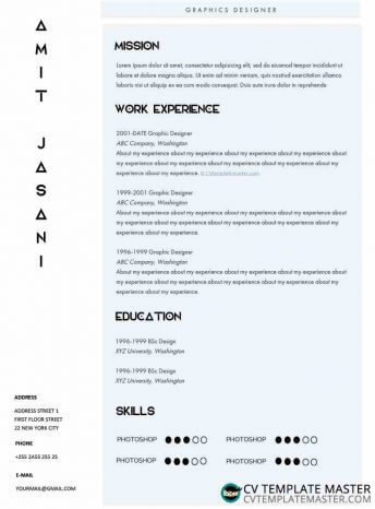 Free Elite Microsoft Word CV template (alternative version)