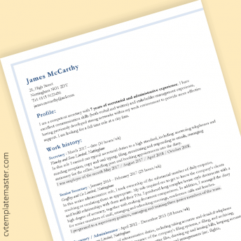 Professional CV template: ‘Cornered’ design, in Word format