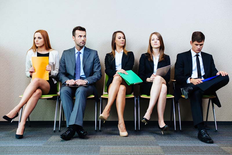 Job interview candidates waiting