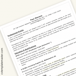 Apprenticeship CV example (template with example content in Word)