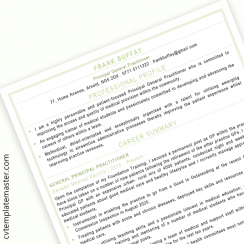 Doctor CV template (CV format for doctors, free Microsoft Word download)