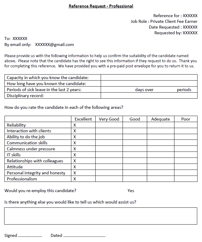 Example reference request form