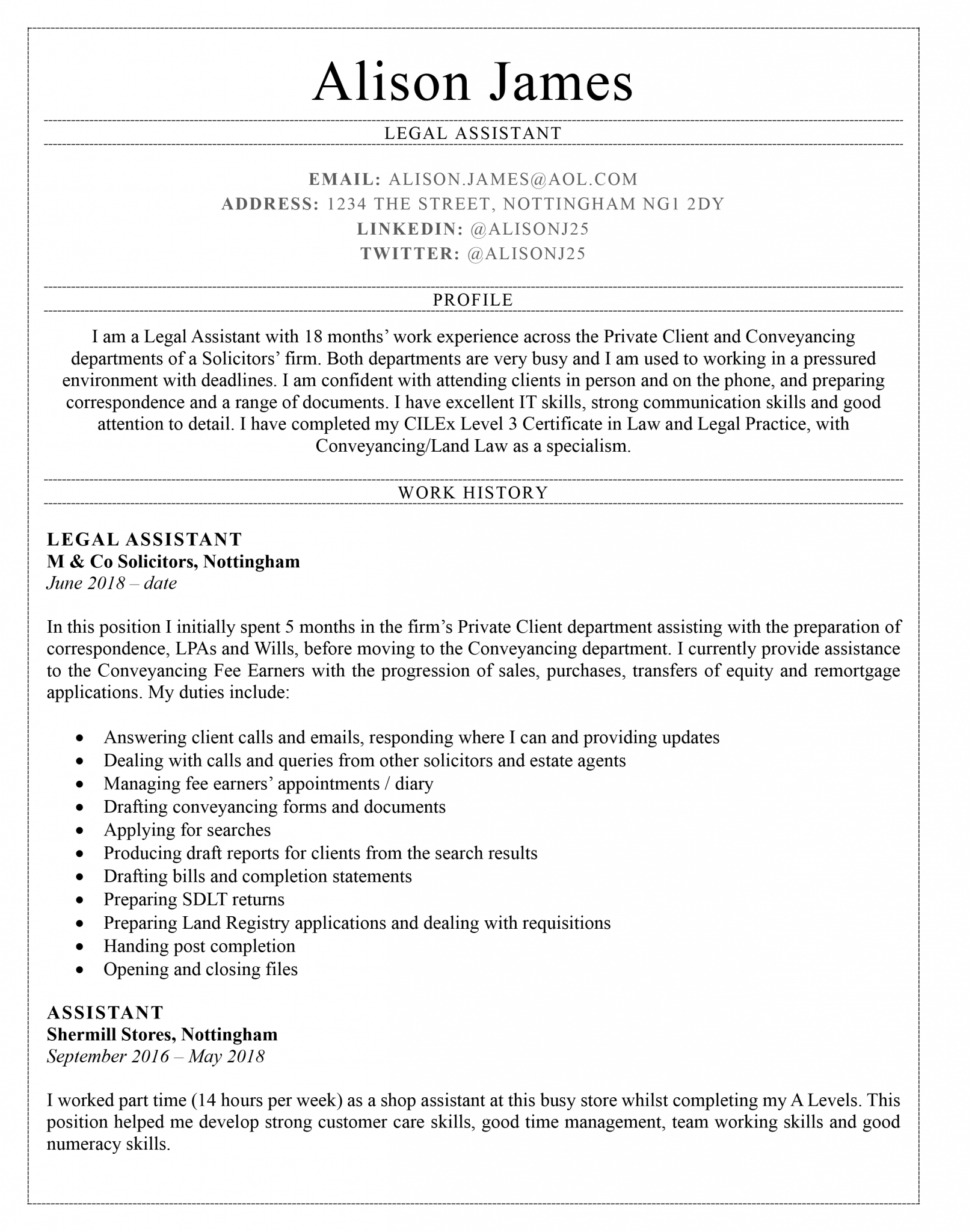 resume help legal assistant
