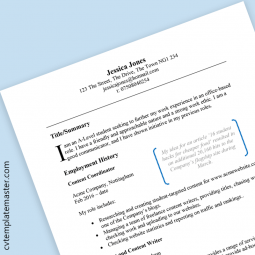 Free Example CV template in Microsoft Word
