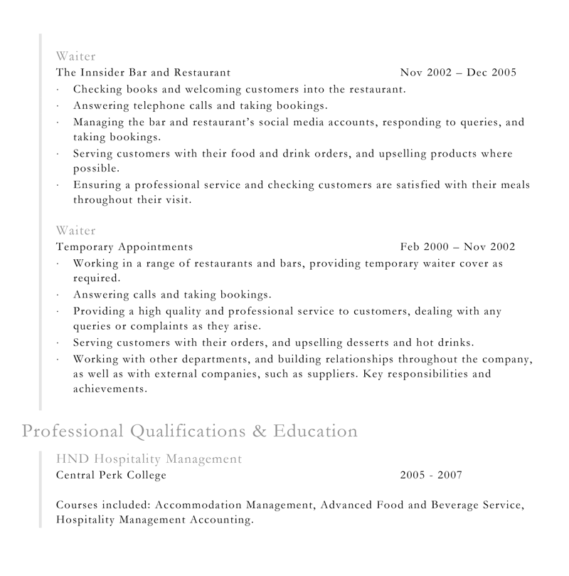 General Manager CV template - page three