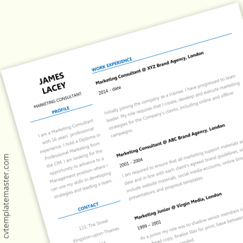 2 column CV template: fresh design in MS Word (free download)
