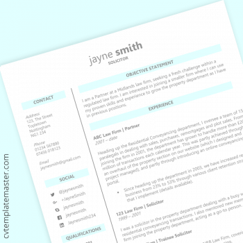 Legal CV template - preview