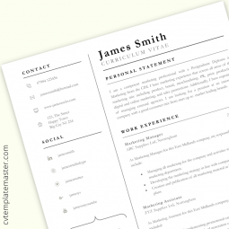 Professional CV template in Word : ‘Achiever’ design