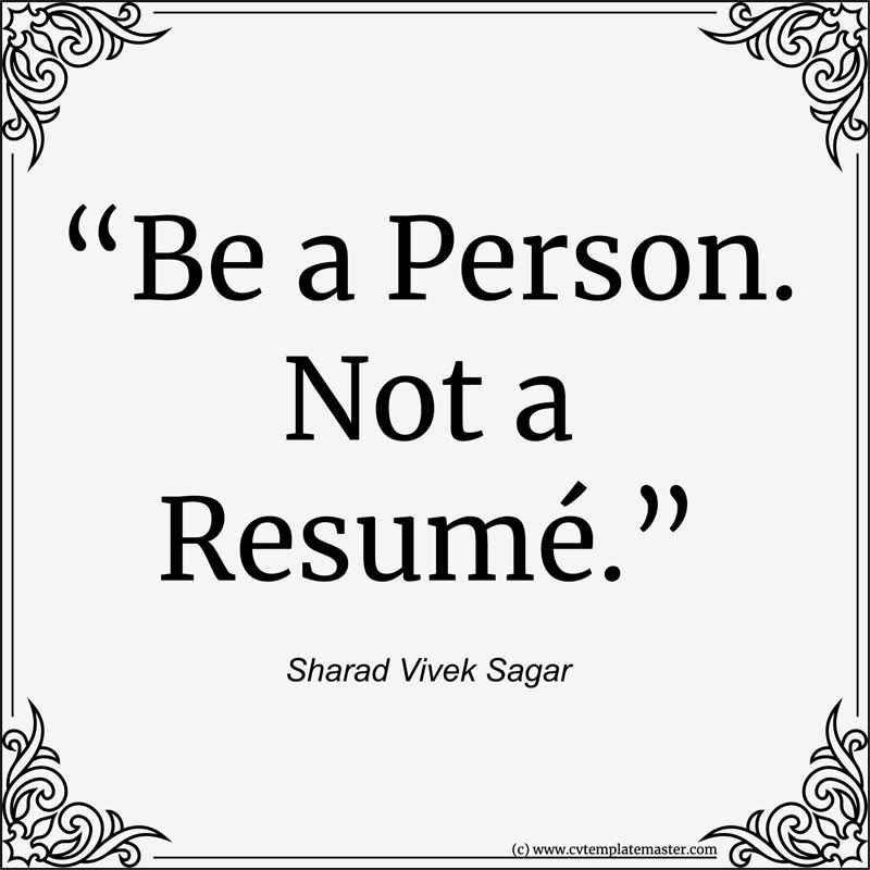 Person not resume