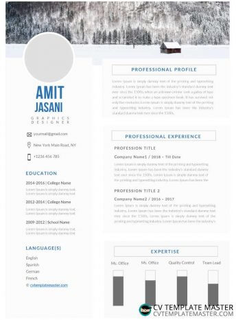 Free Tables CV template in Word format