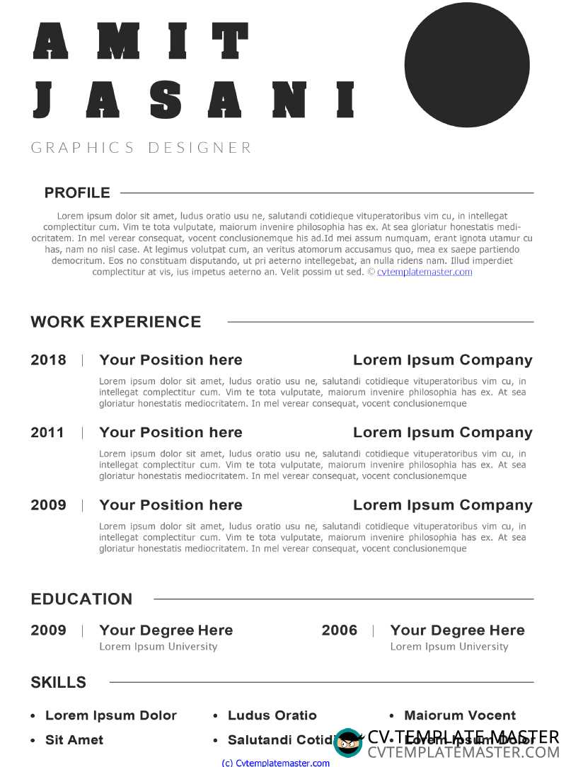 Minimalist CV template