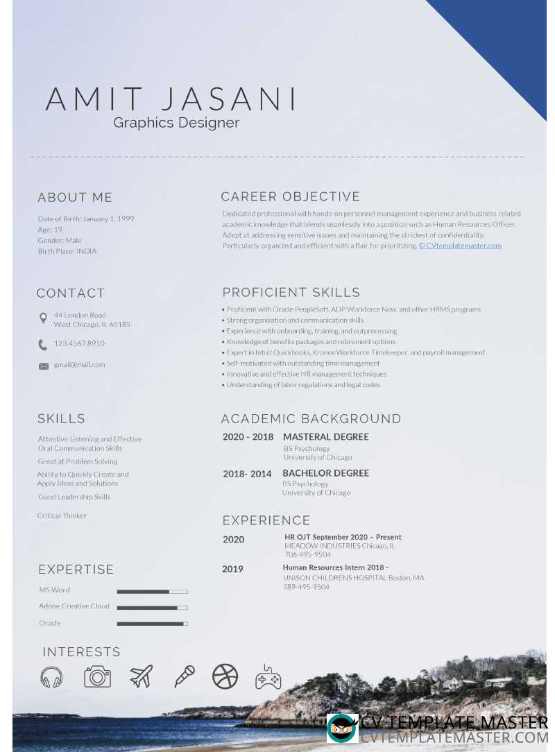 Coasting free CV template