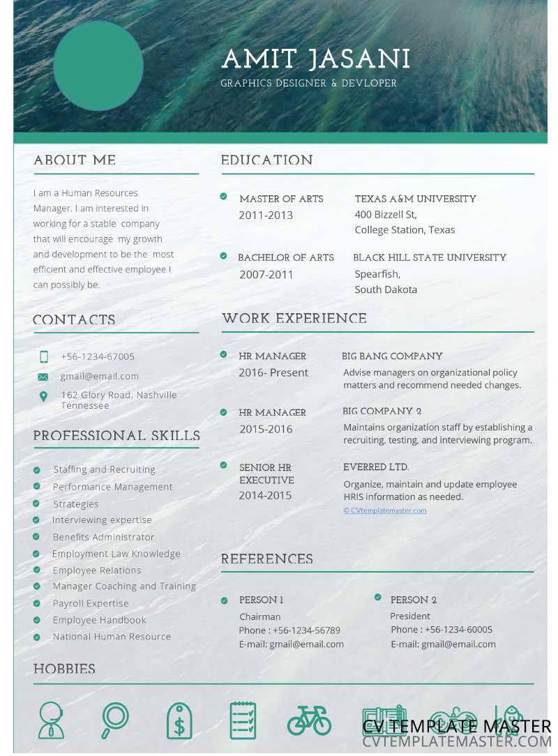 Free Download Microsoft Word Marbled Cv Template In Microsoft