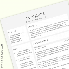 Retail manager CV template – free UK example in Word