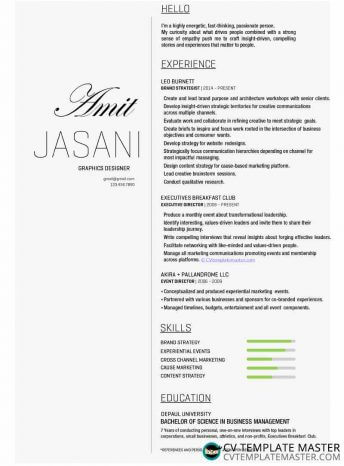 Lush foliage free CV template (alternative version)