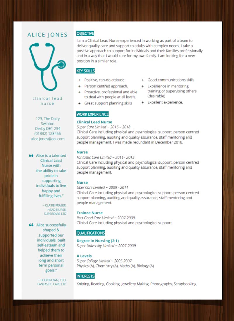 Free Medical CV template in Microsoft Word CV Template Master