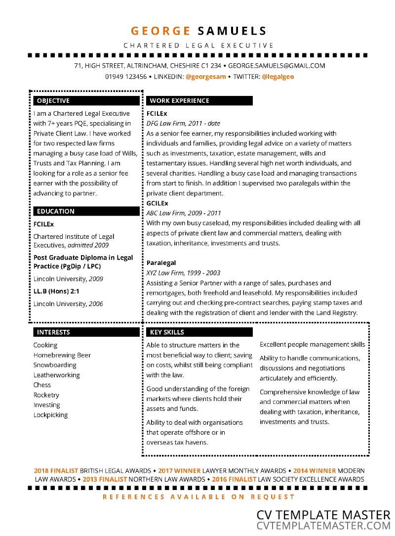 free sections cv template  2018  in word format