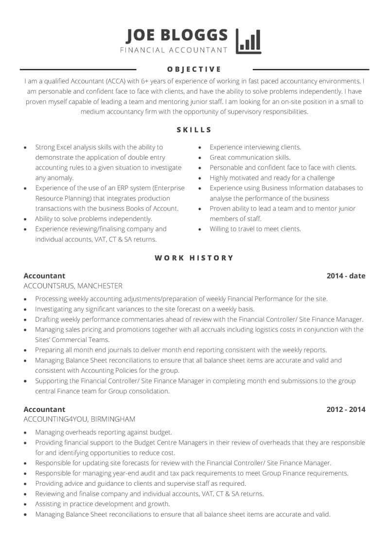 Accountant CV template - page 1