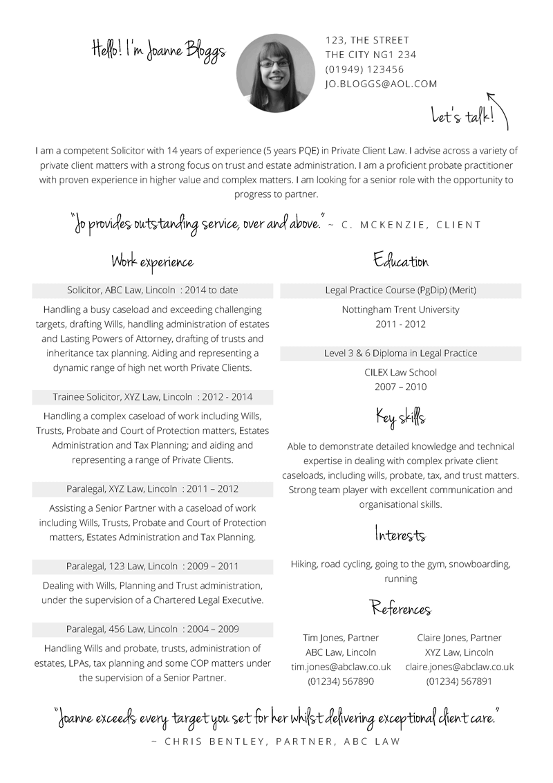 free microsoft word solicitor cv template