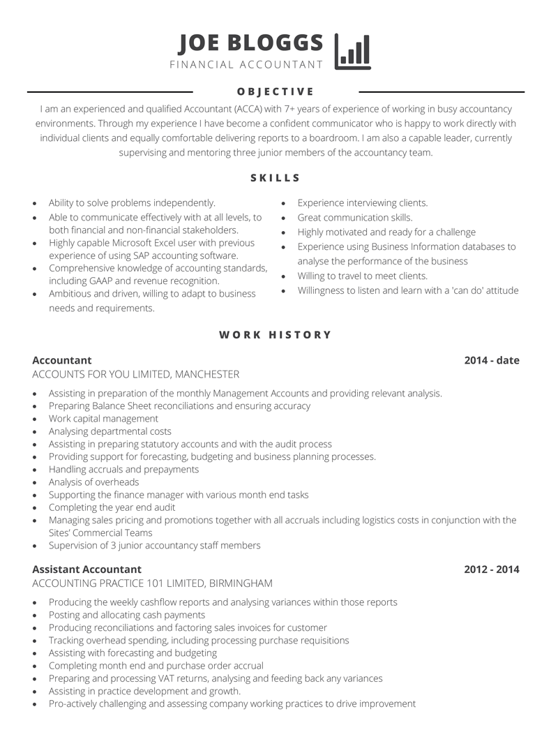Accountant CV example - page 1 preview