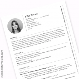 PR CV template (example content for public relations or international roles)
