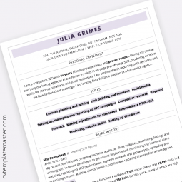ATS compliant CV template : professional ‘Highlight’ design in MS Word