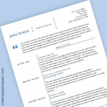 Free Office Administrator CV template