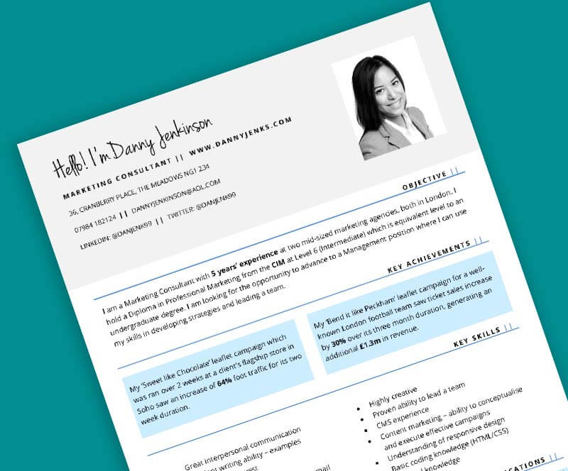 Free Connect CV template