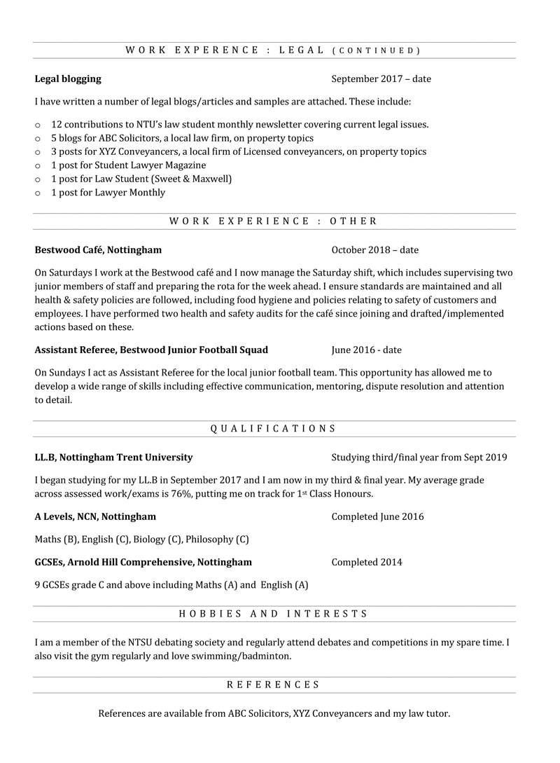 CV for internship Free Word CV template to download & edit