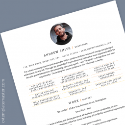 Bartender CV example – Microsoft Word CV template